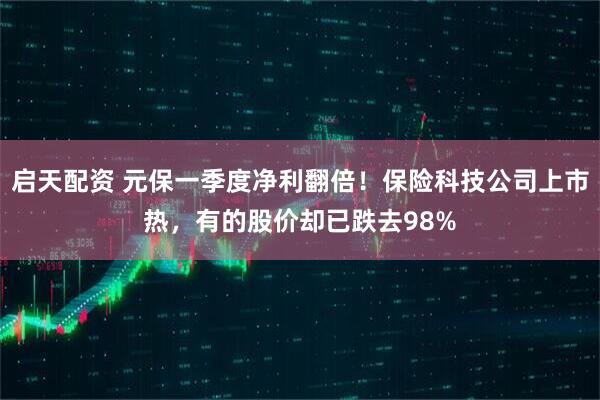 启天配资 元保一季度净利翻倍！保险科技公司上市热，有的股价却已跌去98%